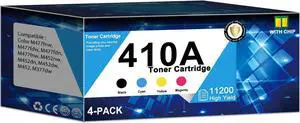 410A Toner Cartridge high Yield Replacement for HP 410A CF410A Toner for M477fnw M477fdw M477fdn M477fnw M452nw M452dn M452dw M452 M377dw Printer (4-Pack, Black, Cyan, Yellow, Magenta)