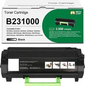B231000 Black Toner Cartridge(with Chip) Compatible with LMK B231000 B241H00 Toner Cartridge for LMK B2338 B2442 B2546 B2650 MB2338 MB2442 MB2546 MB2650 Laser Printer (Black, 3500 Pages)