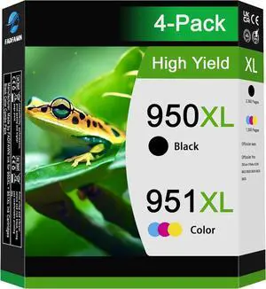 950XL 951XL Ink Cartridges Combo Pack (4-Pack, Black/Cyan Magenta/Yellow) - 950XL 951XL High Yiled Ink Cartridges Replacement for HP OfficeJet Pro 251dw 276dw 8100 8610 8615 Printer