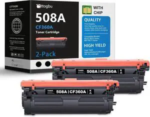 508A Black Toner Cartridge 2-Pack Replacement for HP 508A Toner & 508A Ink, Compatible with Enterprise M552, M553, M553dn, MFP M577 M577dn Series Printer, CF360A Toner