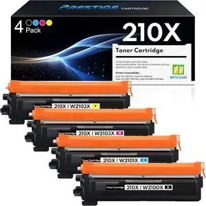 PRESTIGE CARTRIDGE 210X Toner Cartridges 4 Pack High Yield Replacement for 210X W2100X Work with Color Laser Pro MFP 4301fdw, 4301fdn, Pro 4201dw, 4201dn Printer | W2100A 210A