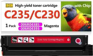 1 Pack for Xerox C235 C230 Toner Cartridge Magenta (with Chip),006R04393 High Capacity 3,000 Pages Ink Cartridge for C230/DNI C235/DNI Color Printer,Compatible 006R04385 Standard Capacity (Magenta)