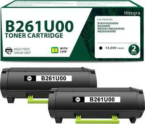 Remanufactured B261U00 Toner Cartridge Black Extra High Yield Replacement for Lexmark B261U00 Toner Compatible with B2650 B2650dn B2650dw MB2650 MB2650ade MB2650adwe Printer Black Toner, 2-Pack