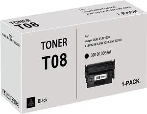T08 Black Toner Cartridge Compatible with Canon 3010C005AA T08 Toner Replacement for Canon imageCLASS X LBP1238,X LBP1238 II,X MF1238,X MF1238 II Printer [with New Chip]