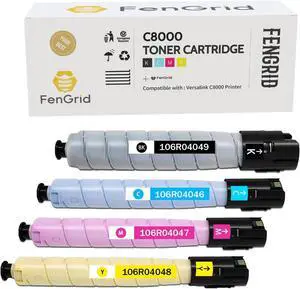 C8000 Toner Cartridge, Extra High Capacity 106R04046 106R04047 106R04048 106R04049, Works with Printer Models Xerox Versalink C8000 (4-Pack, BK/C/M/Y)