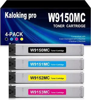Remanufactured W9150 W9150MC Toner Cartridge Replacement for HP W9150MC W9151MC W9152MC W9153MC for Color Managed MFP E78625dn E78630dn E78635dn Printer (4-Pack)