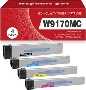 W9170 W9170MC Toner Cartridge (4 Pack, 1BK/1C/1M/1Y) Remanufactured Replacement for HP W9170MC W9171MC W9172MC W9173MC for HP Color Managed MFP E87740dn E87750dn E87760dn E87770z Printer