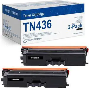 TN436BK 2-Pack Super High Yield Toner Cartridge Replacement for Brother TN436 TN-436BK HL-L8360CDW HL-L8260CDW MFC-L8900CDW MFC-L8905CDW MFC-L9570CDW Printer