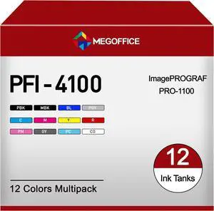 Compatible Ink Cartridge Replacement for Canon PFI-4100 PFI4100 Pigment Ink Tank for ImagePROGRAF PRO-1100 Printer (12 Pack)