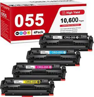 055 055H Toner Cartridge Set High Yield MF743cdw Toner Cartridges Compatible for Canon 055 Toner Cartridge Set for Color ImageCLASS Color MF741Cdw MF745Cdw MF746Cdw MF743 MF741 Printer (4-Pack)