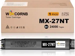MX-27NT Black Toner Cartridge Compatible for Sharp MX-27NT for Sharp MX-2300 2300N 2300G 2700N 2700G 2700NJ Printer (1 Black,24000 Pages)