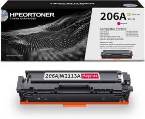 1 Pack 206A | W2113A Magenta Toner Cartridge, High Yield 1,370 Pages, Replacement for HP 206A | W2113A Color M255-M256 Series Color M255nw Color M255dw Color M255dn Color MFP M282-M283 Series Printer