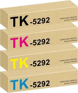 TK-5292 TK5292 Toner Cartridge High Yield Compatible 4-Pack Replacement for Kyocera TK 5292 TK-5292K TK-5292C TK-5292M TK-5292Y Works for Ecosys P7240cdn Printer