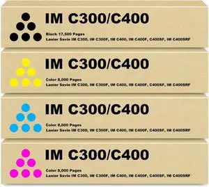 IMC300 IMC400 IM C300 IM C400 Toner Cartridges Extra High Yield 842370 842371 842372 842373 Replacement for Ricoh IM C300 IM C400 IM C300F IM C400F IM C400SF IM C400SRF Printer (4-Pack)