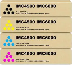 IMC6000 IMC4500 Toner Cartridge Replacement for Ricoh IM C4500 Toner Compatible for Savin Lanier IM C4500 IM C5500 IM C6000 Printer - 842279 842282 842281 842280