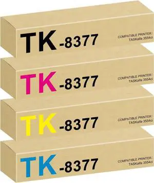 TK-8377 TK8377 Toner Cartridge High Yield Compatible 4-Pack Replacement for Kyocera TK-8377 TK-8377K TK-8377C TK-8377M TK-8377Y Work for TASKalfa 3554ci Printer