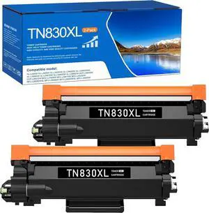 TN830XL Toner: Replacement for Brother TN830 XL TN-830 TN830 Black Toner High Yield to use with DCP-L2640DW MFC-L2820DW XL HL-L2405W HL-L2400D HL-L2460DW HL-L2465DW Printer (with Chip, 2 Pack)