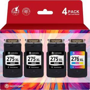 275XL 276XL Replacement for Canon Ink 275 and 276 Ink Cartridges Combo Pack Compatible with PIXMA TR4720 TS3522 TR4700 TS3722 TS3500 TR4722 TS3720 TS3520 Printer (3Black, 1Tri-Color)