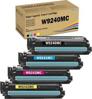 W9240 W9240MC Toner Cartridges Compatible HP W9240MC W9241MC W9242MC W9243MC Toner Use for HP Color Enterprise X55745 X55745dn Printer 4-Pack W9240MC Black Cyan Magenta Yellow