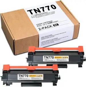 TN770 Super High Yield Black Toner Cartridge Replacement for Brother TN-770 Toner Cartridge Black for DCP-L2550DW MFC-L2750DW MFC-L2750DWXL HL-L2350DW HL-L2370DW HL-L2370DWXL Printer 2-Pack