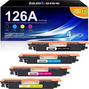 126A Toner Cartridges 4 Pack Replacement for HP 126A Toner Cartridge Works with Laserjet Pro 100 Color MFP M175nw CP1025nw CP1025 M275 Printer | CE310A CE311A CE312A CE313A (Black Cyan Magenta Yellow)