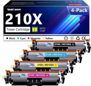 210X Toner Cartridges 4 Pack Replacement for 210X 210A Toner Cartridge Works Color Pro MFP 4301fdw 4301fdn Pro 4201dw 4201dn Series Printer W2100A W2100X High Yield Ink (with Chip)
