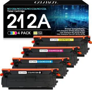 212A Toner Cartridges Compatible HP 212A W2120A 212X W2120X Toner for HP Color Laserjet Enterprise M554dn M555dn MFP M578dn Printer (Black, Cyan, Magenta, Yellow)