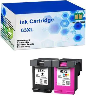 63xl Remanufactured Color Inkjet Ink Cartridge for Hp 63 63XL to use with Deskjet 1112 2132 2131 3630 3632 3633 3634 3636 3637 OfficeJet 3830 3831 3832 3833 Printer,Sets-1 Pack