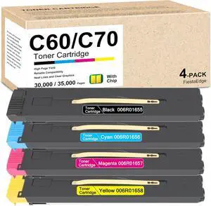 C60 C70 High Yield Toner Cartridge 4-Color 006R01655 006R01656 006R01657 006R01658 Toner Replacement for Xerox Color C60 C70 Printer Toner (Black Cyan Magenta Yellow) C60 C70 High Yield Toner Cartridge 4-Color 006R01655 006R01656 006R01657 006R01658 Toner Replacement for Xerox Color C60 C70 Printer Toner (Black Cyan Magenta Yellow)