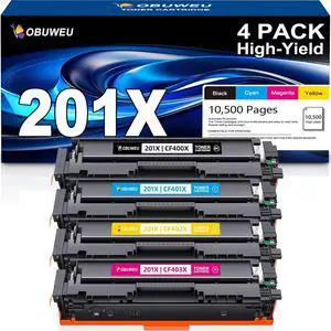201X Toner Cartridge High Yield Compatible for HP 201X 201A CF400X CF401X CF402X CF403X for Color Pro MFP M277dw M277n M277c6 M274n M252n M252dw M277 M252 (Black Cyan Magenta Yellow) 4 Pack
