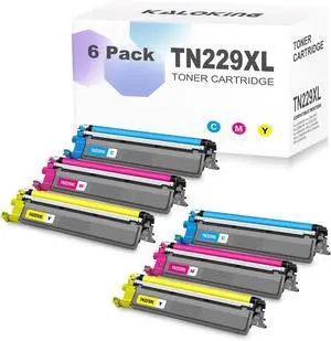 Remanufactured TN229XL Toner Cartridge Replacement for Brother 229 TN229 TN-229 TN 229XL 229XXL for MFC-L3780CDW HL-L3280CDW MFC-L3720CDW HL-L3220CDW HL-L3300CDW Printer ( 2C/2Y/2M, 6Pack )