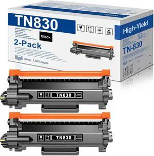 2 Pack TN-830 TN830 Toner - Replacement for Brother TN830 Black Toner Cartridge HL-L2460DW MFC-L2820DW DCP-L2640DW HL-L2405W HL-L2400D HL-L2480DW Printer, Print up to 1,600 Pages
