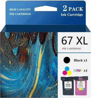Replacement Ink Cartridges 67XL Compatible for HP 67 XL 67 Ink Cartridges Works with Printers for HP Envy 6052 6055 6058 6075 6452 6455 6458 DESKJET 1255 2732 2752 2755 Plus 4140,A