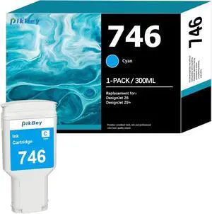 746 300-ml Cyan Ink Cartridges (1-Pack) Compatible 746 Ink Cartridge Replacement for HP 746 Z6 & Z9+ Large Format Plotter Printer (P2V80A)