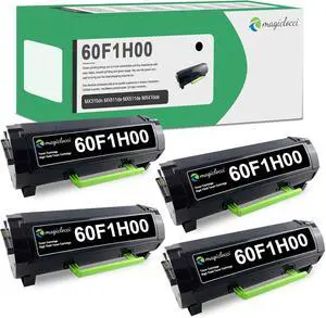 60F1H00 High Yield Toner Cartridge (4-Pack, Black) - Compatible for Lexmark 60F1H00 Toner Cartridges Replacement for Lexmark 60F1H00 Toner Cartridges MX310dn MX611de MX511de MX410de MX510de Printer