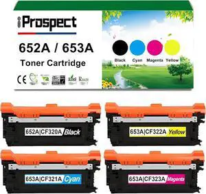 652A 653A Toner Cartridge Compatible for HP 652A 653A high Yield Toner Cartridge for HP M651n M651dn M651xh M680z MFP M680dn M680f Printer 4 Pack 1 Black 1 Cyan 1 Magenta 1 Yellow
