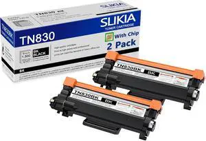 2-Pack Black TN830 Toner Cartridge: Compatible TN830 TN-830 Replacement for Brother HL-L2400D HL-L2405W HL-L2420DW HL-L2460DW HL-L2460DWXL HL-L2465DW HL-L2467DW HL-L2480DW HL-L2865DW Printer