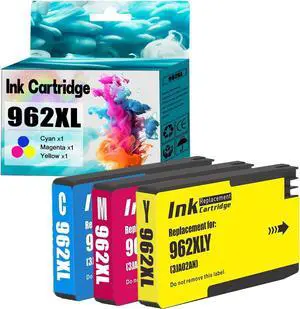 Replacement 962 XL Color Ink Cartridge Compatible for HP 962XL Ink Cartridges Work for OfficeJet Pro 9015 9015e 9010 9025 9025e 9020 9018 9012 Printers CMY 3 Pack