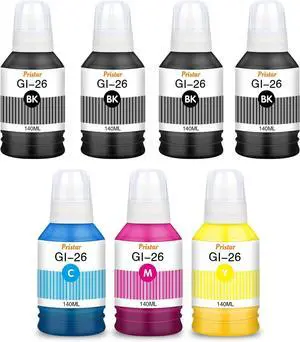 GI-26 GX7020 GX7021 Ink Bottles Compatible for Canon GI-26 GI26 26 Ink Refill Bottles Set Work for Canon MAXIFY GX7020 GX7021 GX6020 GX6021 GX5020 GX4020 GX3020 Megatank Printer