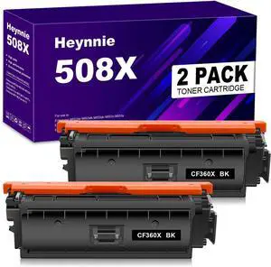 Remanufactured Toner Cartridge Replacement for HP 508X 508A CF360X for Enterprise M552dn M553dh M553n Enterprise Flow MFP M577c M577z Enterprise MFP M577dn M577f Printers(2 Black)