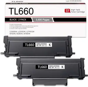 TL660 TL630 Toner Cartridge (2 Pack, Black) - Lovn Compatible TL-660 TL-630 Toner Cartridge (Up to 3,500 Pages) Replacement for Pantum L2300DW L2350DW L2710FDW M15DW M29DW M118DW Printer