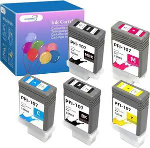 PFI-107Ink Tank Compatible for Canon PFI107 PFI-107MBK PFI-107BK PFI-107C PFI-107M PFI-107Y for Image PROGRAF iPF780 iPF785 iPF770 iPF685 (Matte Black Cyan Magenta Yellow Black)