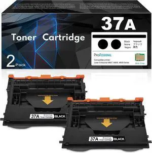 37A CF237A Toner Cartridge Black 2-Pack: Replacement for HP 37A Toner Cartridge 37X CF237X Toner Works with Laser Enterprise M607, M608, M609 Series; MFP M631, M632, M633 Series Printer (with Chip)