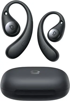 Baseus Eli Sport 2 Open-Ear Headphones Wireless Earbuds,Secure Earhook Sport Design,Ultra-Comfort,4-Mic Clear Calls, IP57 Waterproof,45H Play, Bluetooth 6.0 Earhook Fit Running Workout Gym -Black