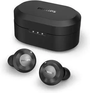 Philips T8505 True Wireless Earbuds, Hybrid Active Noise Canceling (ANC), Bluetooth 5.0 Voice Assistant, IPX4 Splash Resistant, App Control, USB-Charging, Wireless Charging case Included (TAT8505BK)