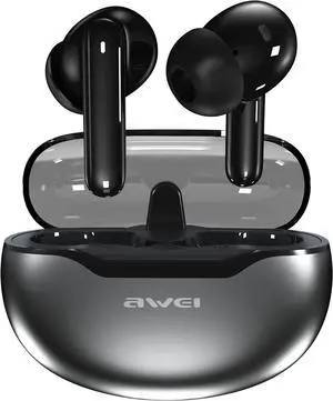AWEI Wireless Earbuds Bluetooth 5.3 Headphones, 30Hrs Playback Stereo Ear Buds IPX6 Waterproof in-Ear Earphones, Bluetooth Earbuds with Mic for Phone Tablet Laptop Sports Black