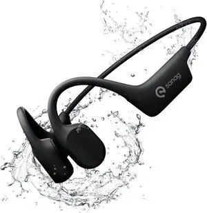 Sanag Bone Conduction Headphones Wireless Open Ear Headphones Bluetooth Earbuds with IP67 Waterproof Workout Headphones Built-in Mic Sport Air Conduction Headphones for Running Cycling (Black)