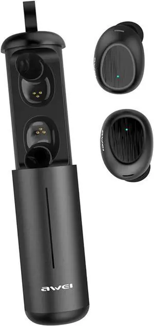 AWEI T55 Wireless Bluetooth Headphones, Bluetooth Earbuds with Mic, Wireless Earbuds IPX6 Waterproof, 43Hrs Playtime with Charging Case, Clear Calls Earphones for TV Smart Phone Laptop Sports Black