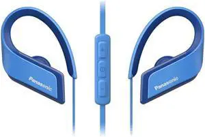 PANASONIC Wings Sport Headphones are Ultra-Light Wireless Bluetooth Sport Earbud 3D Flex Sport Clips with Microphone and Call/Volume Controller, IPX5 Rated Water-Resistant - RP-BTS35-A (Blue)