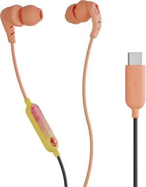 Skullcandy Set USB-C Wired Earbuds with Noise Isolating Fit, Built-in Microphone Call and Track Control for iPhone Android, Ear Gels Included for Custom Fit - Triple Threat Sunset